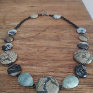 Boho African Agate, Meteorite Necklace ♥